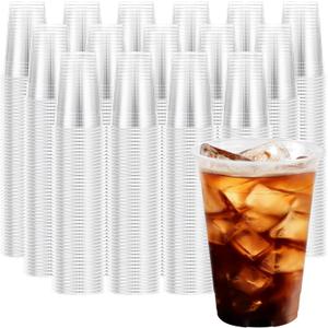 Lamosi 1000 Pack 16 oz Clear Plastic Cups, Disposable Cups Cocktail Punch, Sturdy & Food Safe Plastic Cup for Party & Wedding