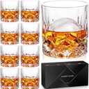 Whiskey Glasses Set of 8, 11 oz Crystal Old Fashioned Glasses, Buy 6 Get 2 Free, Perfect for Bourbon, Scotch, Vodka, Gift for Men, Women, Dad, Father