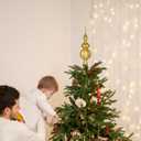 PRETYZOOM Spherical Christmas Tree Topper 2.64 Inch Plastic Xmas Tree Ornament Decoration Lightweight Finial for Holiday Party Home Seasonal Decor