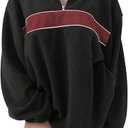Milumia Women's Colorblock Striped Sweatshirt Drop Shoulder Half Zip Long Sleeve Loose Pullover Tops