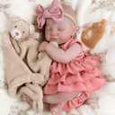 Aori Realistic Reborn Baby Dolls - 20" Lifelike Sleeping Newborn Girl with Magnetic Pacifier, Poseable Limbs, Hand-Painted Skin, Soft Body for Girls 3+ (Dusty Rose)