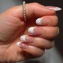 4 x Hand Painted Press on Nails Almond Flower Cute Fake Nail Art for Women 03
