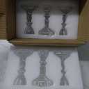 4" Tall Glass Candlestick Set of 6 Clear Crystal Candle Holders for Glass Taper Holder Decor for Wedding Birthday Party Christmas (Clear)