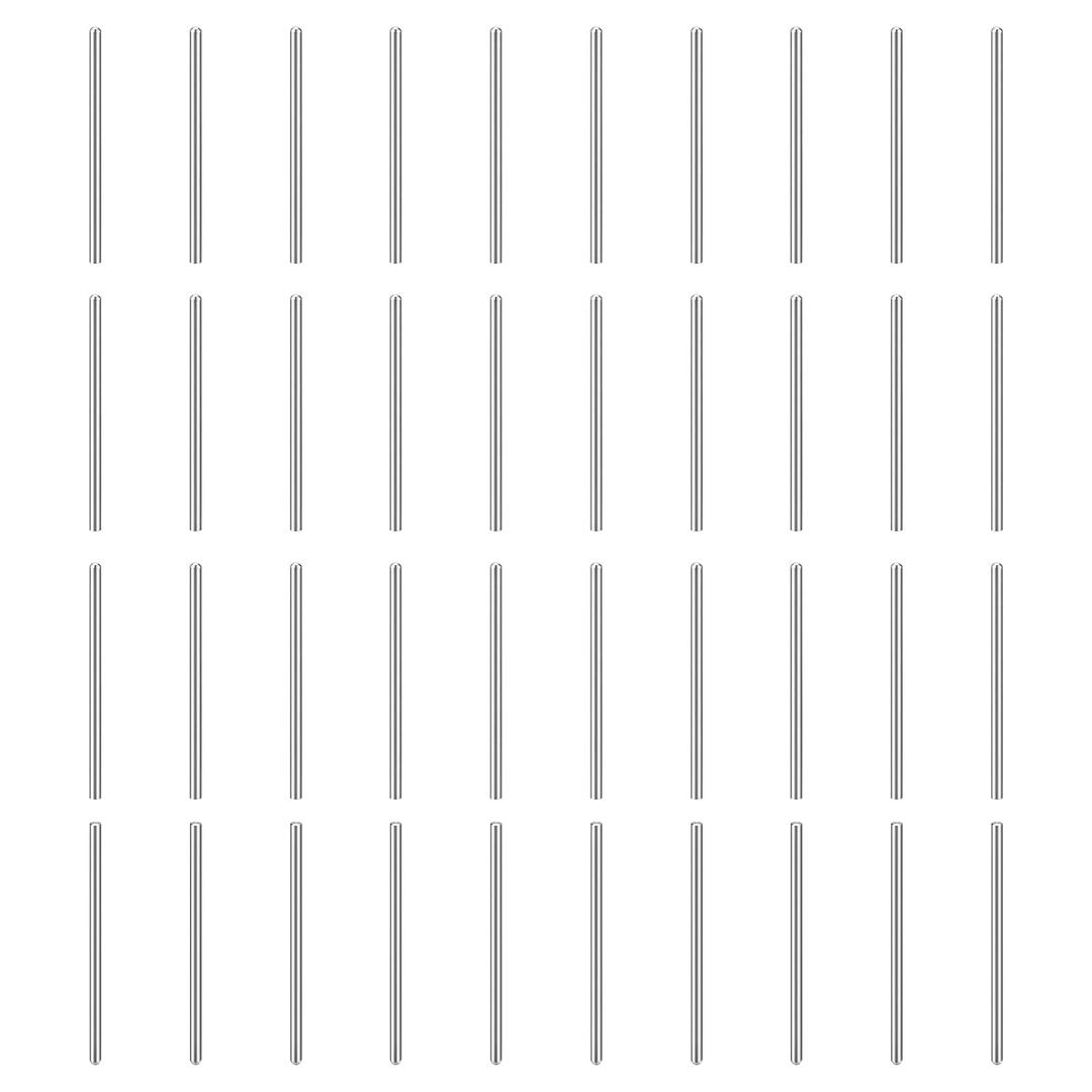uxcell 150Pcs 0.6mm x 12mm Dowel Pins, 304 Stainless Steel Cylindrical Round Head Shelves Support Pegs Locating Pin for Bookshelf Cabinet Furniture Component, GB831, Silver