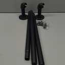Zeerobee Curtain Rods for Windows 32 to 48, 1 Inch Industrial Wrap Around Black Curtain Rod, Indoor/Outdoor Room Divider Adjustable Drapery Pole, 32"-48"