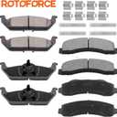 D1414 D1012 Front and Rear Ceramic Brake Pads w/Hardware for 2010 2011 Ford F-150