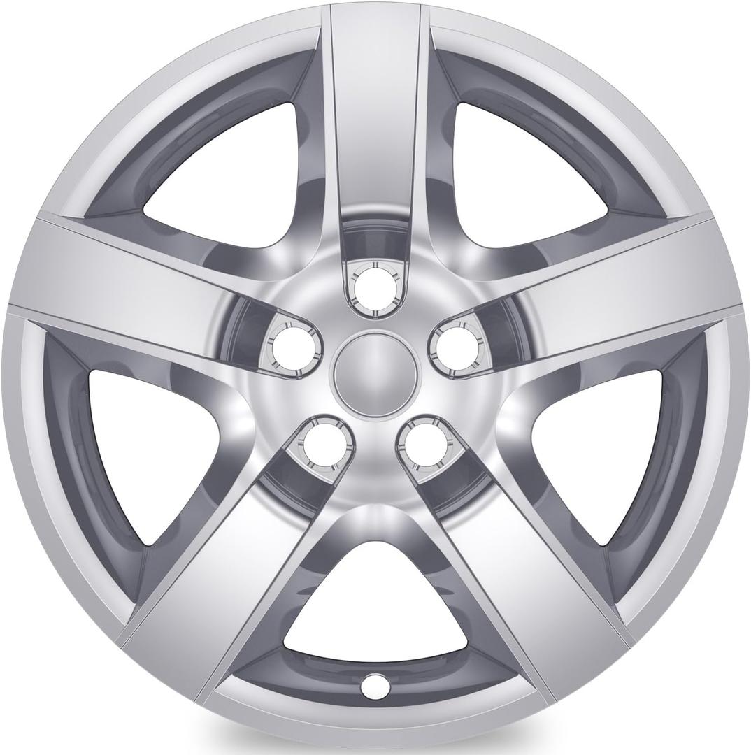 4-Pack 17 inch Hubcaps Compatible with Chevrolet Chevy Malibu 2008-2012, FIT 17" Steel Wheel ONLY, Trim: LS, (Silver Color Wheel Cover)