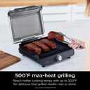 Ninja Griddle and Indoor Grill, 14, Electric Grill, For Steak, Burgers, Salmon, Veggies, and More, Pancake Griddle, Nonstick, Dishwasher Safe, 500F, Even Cooking, Silver, GR101