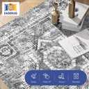 Machine Washable Rug 2'6'' x 8' Vintage Design Area Rugs with Non Slip Rugs for Living Room Bedroom Carpet Stain Resistant, Home Decor Office Boho Rug, Grey