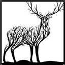 Metal Wall Art Decor Framed Stag Sign Black, Hanging Tree of Life Wall Sculpture for Dinning Living Room Bedroom Farmhouse 20x20inch