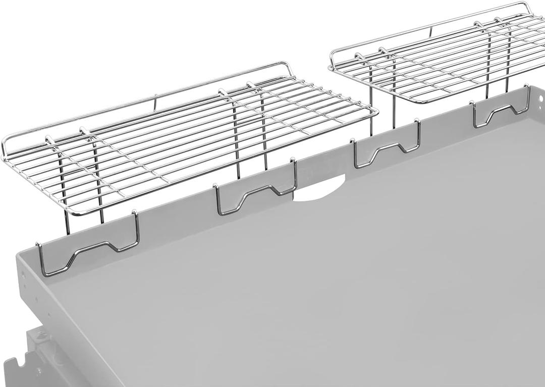 Geesta 2Pcs Blackstone Griddle Warming Rack, Heavy Duty Steel Grill Warming Rack Compatible with 17/22/28/36 Inch Blackstone Griddles and Most Tabletop Flattop Griddle Accessories