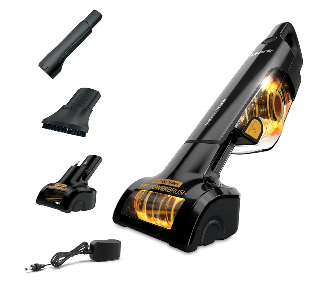 Shark UltraCyclone Pet Pro Plus Cordless Hand Vacuum, Powerful Suction, Handheld Vacuum for Car & Home, Pet Power Brush, Crevice Tool, Scrubbing Brush, XL Dust Cup, Black, CH951