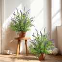 2 Pack Artificial Lavender Plants in Pots Artificial Potted Plants Fake Flower Plant Real Touch Silk Faux Plants Greenery for Indoor Porch Patio Greenery Farmhouse Garden Office Decor (Type 4)