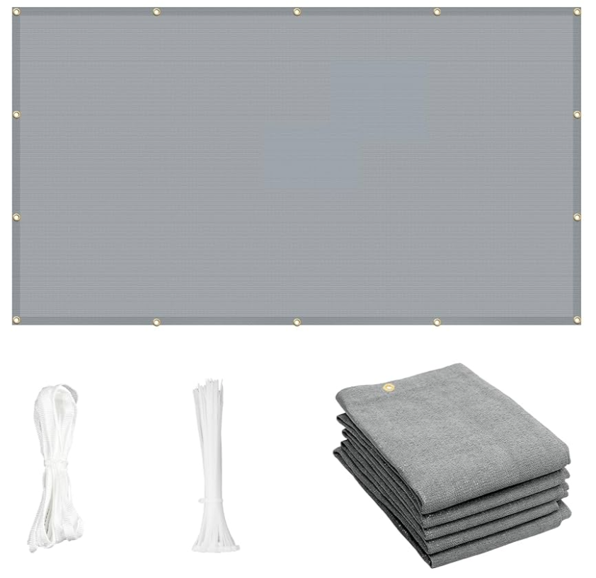 Cool Area Sun Shade Cloth with Grommets 12×23 FT Shade Panel Shade Tarp Screen Fabic for Outdoor Patio Pergola Cover Deck Garden, Silver (Customized)