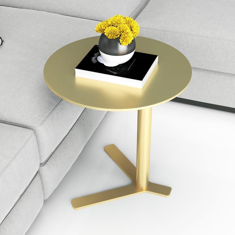 C Shaped Side Table End Coffee Tables, Unique Aesthetics Minimalist Accent Tables, Multifunction Round Metal Side Tables for Living Room Bedroom Sofa Balcony Couch Patio Yard Garden Indoor & Outdoor