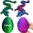 2 Pack 3D Printed Mystery Dragon Egg, 11 inches Mystical Dragon Egg with Dragon Inside, Large Dragon Egg Fidget Toy, Surprise Dragon Egg, Mythical Dragon Egg for Collectors, Gift for Fantasy Lovers
