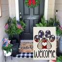 4 x CROWNED BEAUTY 4th of July Patriotic Garden Flag Paw Print 12x18 Inch Double Sided Independence Day Outside Welcome Small Yard Decoration (Multi)