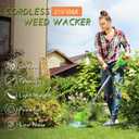 Electric Weed Wacker Cordless, Weed Eater Battery Powered with with Metal Blades,3 in 1 Stringless Grass Trimmer Lightweight Brush Cutter/Edger for Garden Lawn Yard Trimming