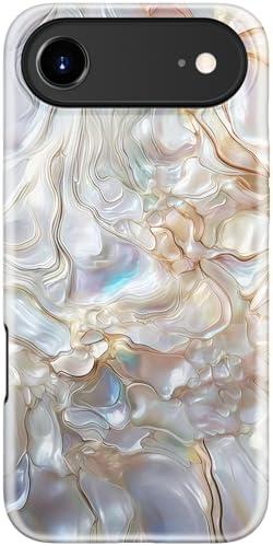 LUMARKE for iPhone Air Case Cute - Wireless Charging Compatible - Dual-Layer Soft Silicone + Hard Shell - Trendy Floral Design - Matte Finish Phone Cover for iPhone 17 Air - Marble Texture