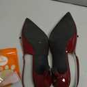 Mattiventon Slingback Heels for Women Kitten Heels Bow Ankle Strap Pointed Toe Heel Sexy Wedding Dress Party Pumps (Red), size 9