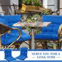 Sintuff 2 Pcs 44 x 21 x 4 Outdoor Chair Cushion Patio Chair Cushions Seat/Back Tufted Pillow with Ties Water Resistant Replacement Indoor Patio Furniture Outdoor Furniture (Solid Color,Blue)