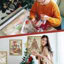 Kosiz 6 Pcs Christmas Diamond Art Kits Christmas Diamond Painting Kits for Adults Vintage Style Winter Snow DIY Cartoon 5d Rhinestones Crafts with Tools for Home Wall Decoration Holiday Gifts