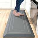 UKISS 9/10"" Extra Thick Cushioned Anti Fatigue Kitchen Mat, Waterproof High Density Foam Standing Desk Mat, Non-Slip Ergonomic Comfort Mat for Kitchen, Office,Workstation Black (Grey, 20" X 48")