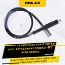 Drilax 42" Flex Shaft Rotary Tool Attachment  Compatible with Dremel Flex Shaft Models 100, 200, 300, 3000, 4000, 4300, 8220, 8240, 8250, 8260  Precision Extension Shaft for Carving & Engraving