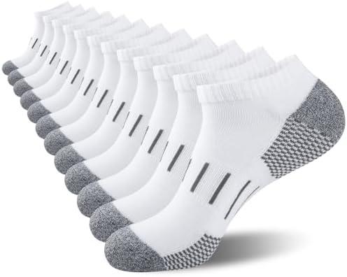 Heatuff Men's Athletic Ankle Socks Moisture Wicking Cushion Running Low Cut Sock 6 Pack One Size
