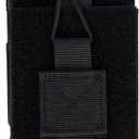 2 x Adjustable Radio Pouch MOLLE Radio Holder for Tactical Duty Belt Two Ways Radio Holster Walkie Talkies Case Rifle Mag Carrier 5.56mm 7.62mm Magazine Nylon Carry Bag for Police Security Rescue (Black)