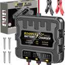 3 Bank Marine Battery Charger, 12V 30A (10A/Bank) Smart Waterproof Onboard Boat Battery Charger, Battery Maintainer & Desulfator for SLA/AGM/Lithium (LiFePO4), Calcium and Deep-Cycle Batteries