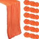 6 Pack Orange Cheesecloth Table Runner 10Ft Gauze Cheese Cloth Table Runner 35x120 Inch Boho Sheer Rustic Fabric for Christmas Party Decor Baby Shower Wedding Holiday Decorations