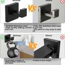 Nolimas Towel Hook Stainless Steel Bathroom Rustproof Clothes Towel Coat Hook Wall Mounted Square Toilet Kitchen, Heavy Duty Door Hanger, 2 Pack, Matte Black