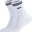 Embroidered socks, Socks DOGMOM sports socks gift Mother's Day, Dog Mom Gift for Women,Dog Lover Gift,Dog Mom Gift Birthday,Socks for Dog Lovers (White)