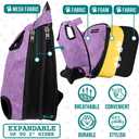 PetAmi Dog Carrier Backpack, Adjustable Pet Cat Front Carrier Backpack, Ventilated Dog Chest Carrier for Hiking Camping Travel, Sling Bag for Small Medium Dog Cat Puppies, Medium, 9-13 lbs, Purple