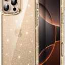 JETech Glitter Case for iPhone 16 Pro Max 6.9-Inch, Bling Sparkle Shockproof Phone Bumper Cover, Cute Sparkly for Women and Girls (Desert Titanium)