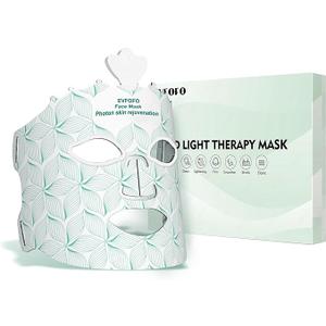 7Color LED Light Therapy Mask, Wireless Green Silicone Face Mask for Red Light Therapy, Infrared, Blue Light, and Skin Rejuvenation, Adjustable Brightness & Skin Treatment, Green