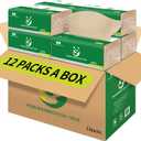 Soft Durable Bamboo Facial Tissues  3 Ply Natural Unbleached Facial Paper Dry or Wet Use 12 Packs（134 Tissue per Pack, 1608 Tissues Total）