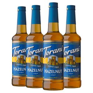 Torani Sugar Free Hazelnut Flavored Drink Syrup, 25.4 fl oz (Pack of 4) BBD:03-27-28