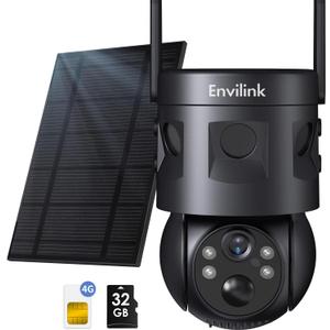 Solar Security Cameras Wireless Outdoor, 4G LTE Cellular, 2K Color Night Vision, 360View with 3 PIR Sensors,3X Wider Motion Detection Range, 10000mah Battery, 2-Way Audio, No WiFi Needed
