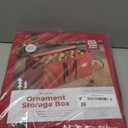 ZOBER Large Christmas Ornament Storage Box - Stores 128 3" Ornaments, With Dividers - Ornament Organizer Storage Box, Durable Christmas Containers Holder - Extra Pockets, Dual Zipper - Red