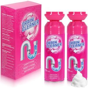 Foaming Drain Cleaner, Sink Cleaner and Deodorizer, Drain Clog Remover for Kitchen Sinks, Tubs, Shower Drains (2 Pcs)
