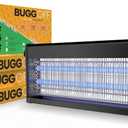Black Modern Indoor Electric Bug Zapper, 2000 SQFT Coverage, 3500 Volts of Stunning Power, 40 Watts, Kills Mosquitos Gnats, Flys & More, X2 Free Repalcment Bulb (4 Pack)