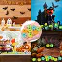 48 Pcs Halloween Mini Resin Pumpkin Bulk Miniature Glow in The Dark Pumpkin Decoration Tiny Resin Figurines Luminous Table Decor for Halloween Party Cake Decoration Home Craft DIY Gift