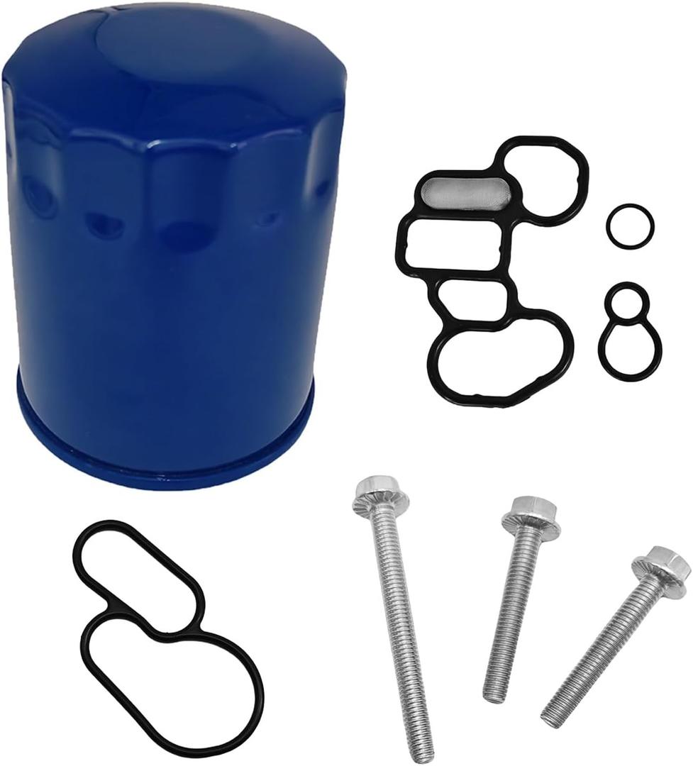 Oil Filter & Oil Pump Gasket & Solenoid Valve Gasket Fit for Honda Accord Odyssey Pilot Ridgeline CL MDX RL TL TSX ZDX, Replace 15400-PR3-004 15400PR3004, With Bolts