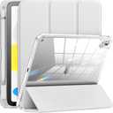 INFILAND Compatible with iPad A16 Case 11th Generation 11 Inch 2025, iPad 10th Generation Case 10.9 Inch 2022, Clear Protective Slim Cover with Apple Pencil Holder & Charging Adapter (Silver)