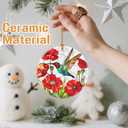 3 x Ceramic-Style Christmas Tree Decorations, Christmas Ornaments, Double-Sided Printed Ornament Keepsakes, Holiday Decor. Xmas Gifts, Gifts for Hummingbird Lovers - Hummingbird-Themed