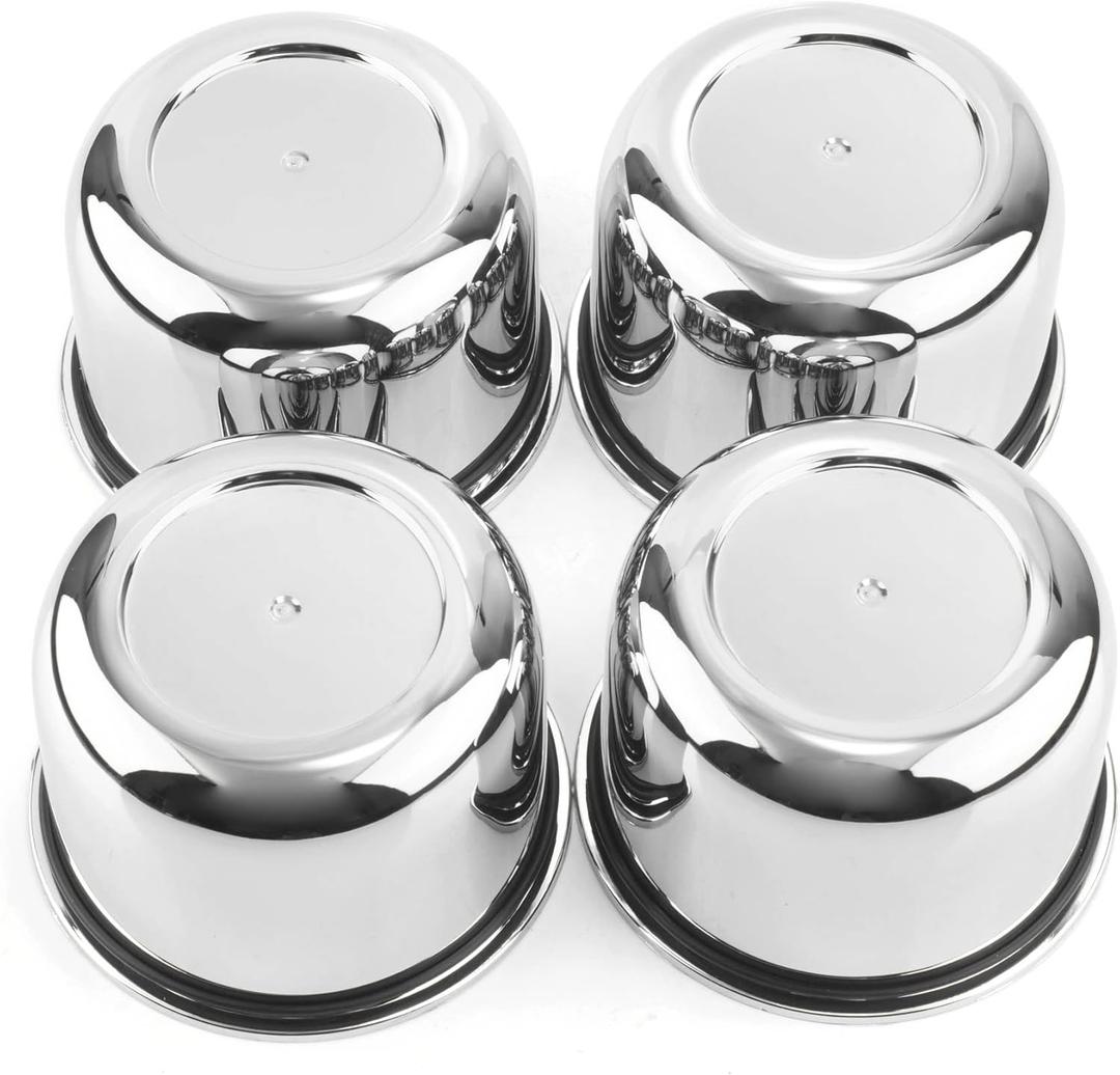 RTRHINOTUNING 3.25inch Push-Thru Center Caps Compatible with Eagle ALLOYS 5x4.5 (5x114.3) 5x4.75 (5x120.7) Wheel Rim, 4 Pack, ABS Plastic (Chrome Silver)