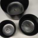 Ton Sin Plant Pots, 4.1+5.1+6.5 inch, Set of 3, Ceramic Planters with Drainage Hole and Saucer, Indoor Flower Pot Gifts for MomMatte Black