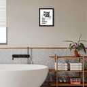 arteWOODS Funny Raccoon Bathroom Wall Art - Rustic Farmhouse Wall Decor with Humorous Quotes Black Framed Print Artwork Cute Animal Pictures for Shower Toilet Restroom Kid's Washroom 8x10 Inch